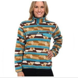 Patagonia Synchilla Fleece Guatamalan Tango Aztec Tan Teal Brown Pullover
